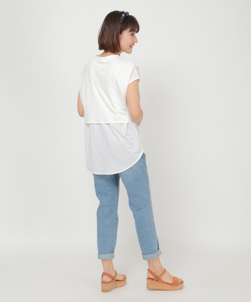 LBC(エルビーシー)の「シアーレイヤードサイドリボンプルオーバー(Tシャツ/カットソー・レディース・ホワイト/ブラック/ブルー・M)」の16枚目の写真