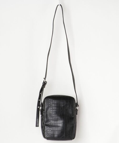 WEGO（ウィゴー）の「WEGO/フェイクレザーメタジップショルダーバッグ（ショルダーバッグ・メンズ・ブラック/その他1・FREE）」の12枚目の写真