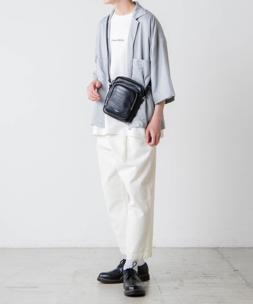 WEGO（ウィゴー）の「WEGO/フェイクレザーメタジップショルダーバッグ（ショルダーバッグ・メンズ・ブラック/その他1・FREE）」の3枚目の写真