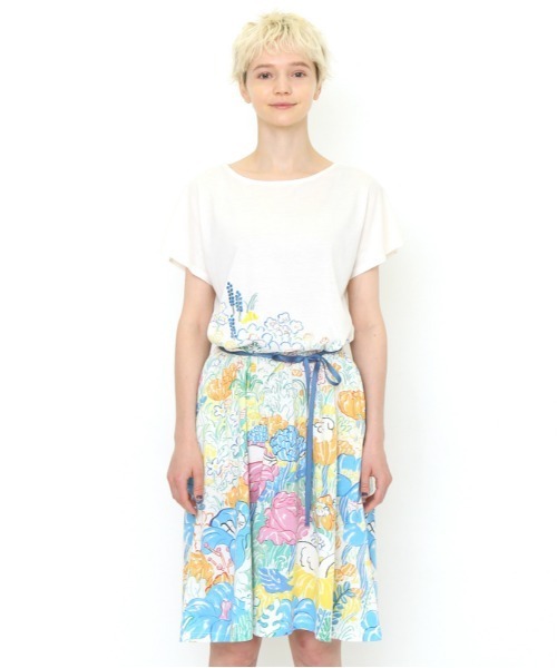 描き下ろし 花で眠る 北澤平祐 Tshirts Store Store Graniph デザイン グラニフ のファッション ストア Design Design Tshirts セール ティーシャツ コラボaラインボートネックワンピース ワンピース