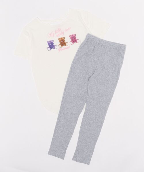 PINKHUNT（ピンクハント）の「PINKHUNT チュニック＆レギパン ルームウェア セットアップ 5723K（ルームウェア/パジャマ・キッズ・パープル/ホワイト・L/M/S）」の8枚目の写真