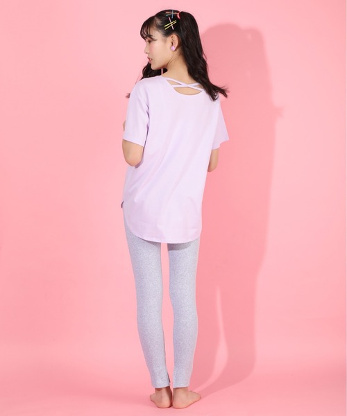 PINKHUNT（ピンクハント）の「PINKHUNT チュニック＆レギパン ルームウェア セットアップ 5723K（ルームウェア/パジャマ・キッズ・パープル/ホワイト・L/M/S）」の7枚目の写真