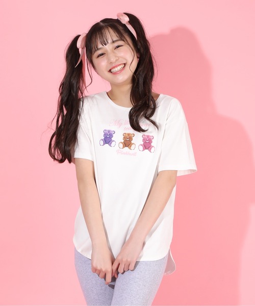 PINKHUNT（ピンクハント）の「PINKHUNT チュニック＆レギパン ルームウェア セットアップ 5723K（ルームウェア/パジャマ・キッズ・パープル/ホワイト・L/M/S）」の9枚目の写真