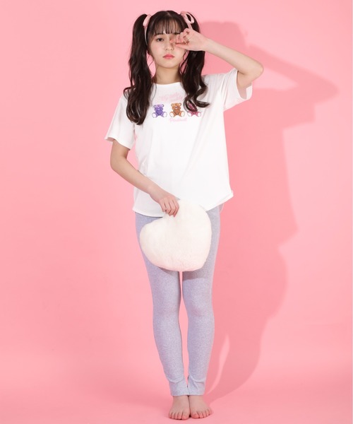 PINKHUNT（ピンクハント）の「PINKHUNT チュニック＆レギパン ルームウェア セットアップ 5723K（ルームウェア/パジャマ・キッズ・パープル/ホワイト・L/M/S）」の10枚目の写真