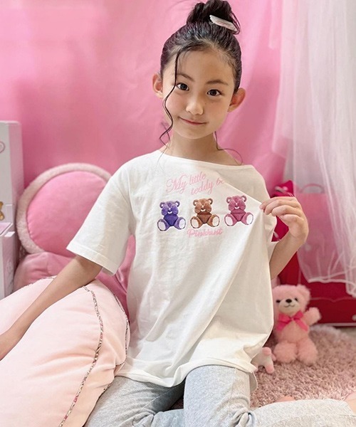 PINKHUNT（ピンクハント）の「PINKHUNT チュニック＆レギパン ルームウェア セットアップ 5723K（ルームウェア/パジャマ・キッズ・パープル/ホワイト・L/M/S）」の12枚目の写真