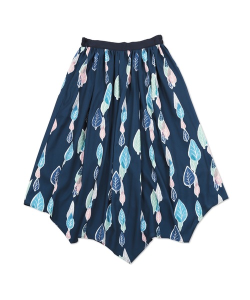 Design Tshirts Store graniph（デザイン　ティーシャツ　ストア　グラニフ）の「ラッシュリーブス｜プリントロングスカート（スカート・レディース・ネイビー・FREE）」の7枚目の写真