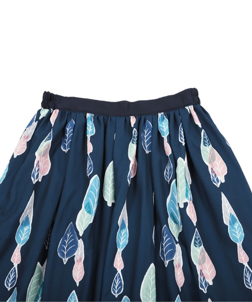 Design Tshirts Store graniph（デザイン　ティーシャツ　ストア　グラニフ）の「ラッシュリーブス｜プリントロングスカート（スカート・レディース・ネイビー・FREE）」の6枚目の写真