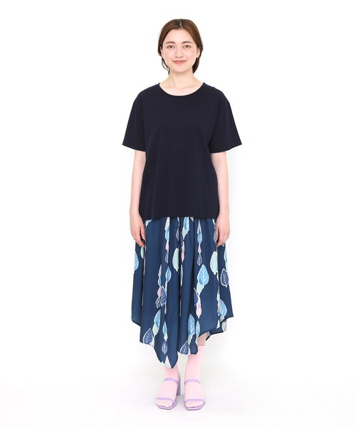 Design Tshirts Store graniph（デザイン　ティーシャツ　ストア　グラニフ）の「ラッシュリーブス｜プリントロングスカート（スカート・レディース・ネイビー・FREE）」の9枚目の写真