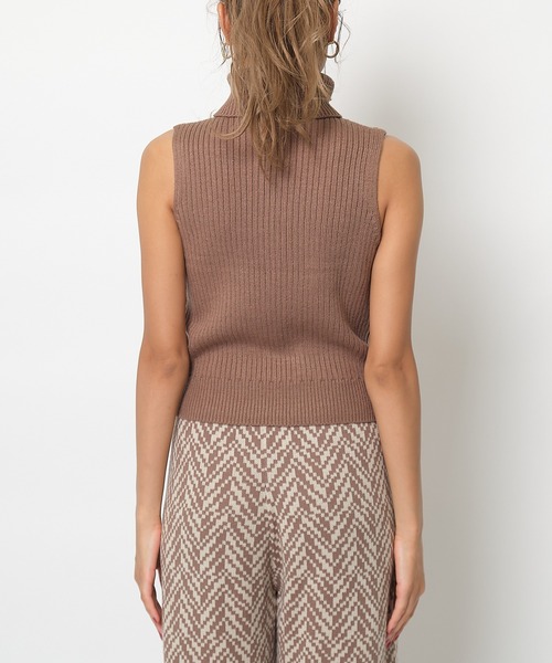 SPIRALGIRL（スパイラルガール）の「ノースリーブタートルネックニット（ニット/セーター・レディース・ブラック/ブラウン・FREE）」の10枚目の写真