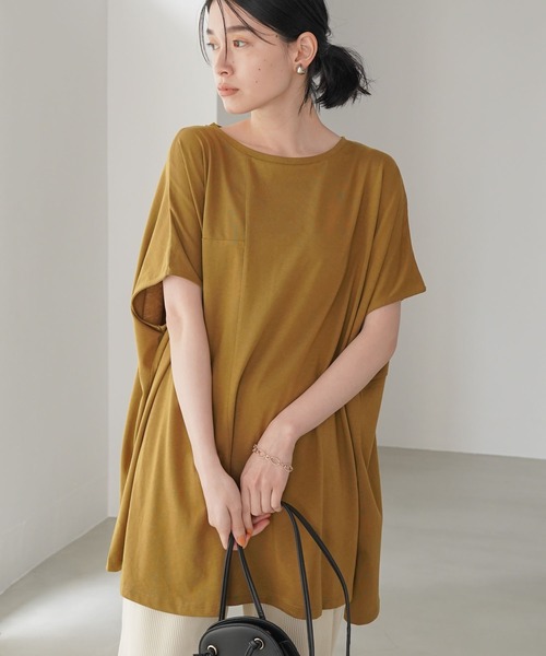 AMERICAN HOLIC（アメリカンホリック）の「ボックスシルエットカットプルオーバー（Tシャツ/カットソー・レディース・キャメル/オフホワイト/ブラック/その他7・L/M）」の3枚目の写真