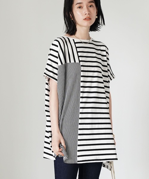 AMERICAN HOLIC（アメリカンホリック）の「ボックスシルエットカットプルオーバー（Tシャツ/カットソー・レディース・キャメル/オフホワイト/ブラック/その他7・L/M）」の4枚目の写真