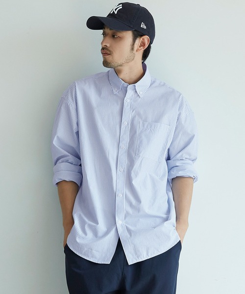 coca（coca）（コカ）の「メンズ BDルーズシルエットストライプシャツ（シャツ/ブラウス・メンズ・チャコールグレー/ブルー・M/L/XL）」の2枚目の写真