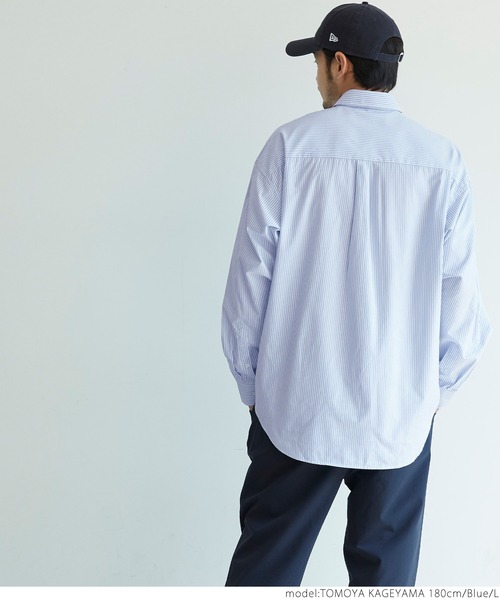 coca（coca）（コカ）の「メンズ BDルーズシルエットストライプシャツ（シャツ/ブラウス・メンズ・チャコールグレー/ブルー・M/L/XL）」の10枚目の写真