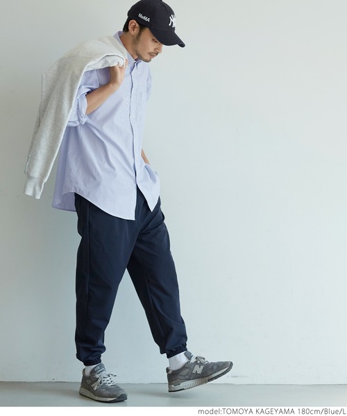 coca（coca）（コカ）の「メンズ BDルーズシルエットストライプシャツ（シャツ/ブラウス・メンズ・チャコールグレー/ブルー・M/L/XL）」の8枚目の写真