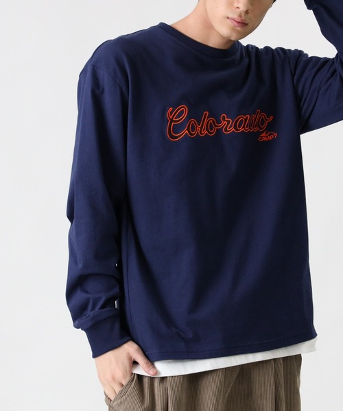 CAMP7(キャンプセブン)の「【CAMP7】刺繍ロンT(Tシャツ/カットソー・メンズ・グリーン/ホワイト/ネイビー・L/S/XL/M)」の3枚目の写真