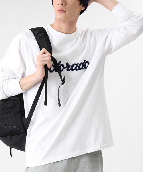 CAMP7(キャンプセブン)の「【CAMP7】刺繍ロンT(Tシャツ/カットソー・メンズ・グリーン/ホワイト/ネイビー・L/S/XL/M)」の2枚目の写真