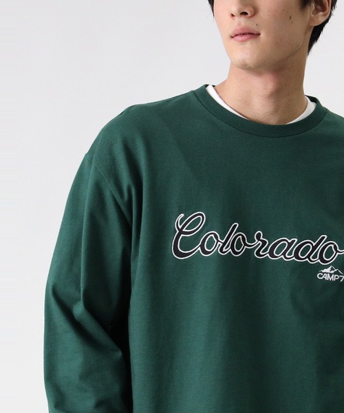 CAMP7(キャンプセブン)の「【CAMP7】刺繍ロンT(Tシャツ/カットソー・メンズ・グリーン/ホワイト/ネイビー・L/S/XL/M)」の9枚目の写真