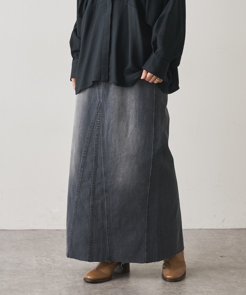 Omekashi（オメカシ）の「デニムリメイクスカート（デニムスカート・レディース・ネイビー/ブラック・38/36）」の6枚目の写真