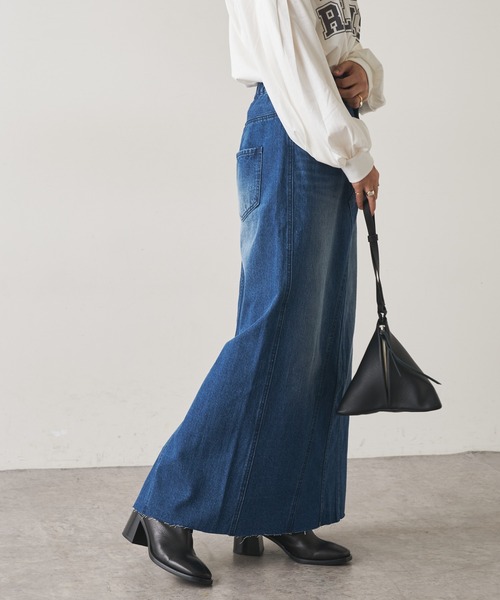 Omekashi（オメカシ）の「デニムリメイクスカート（デニムスカート・レディース・ネイビー/ブラック・38/36）」の12枚目の写真