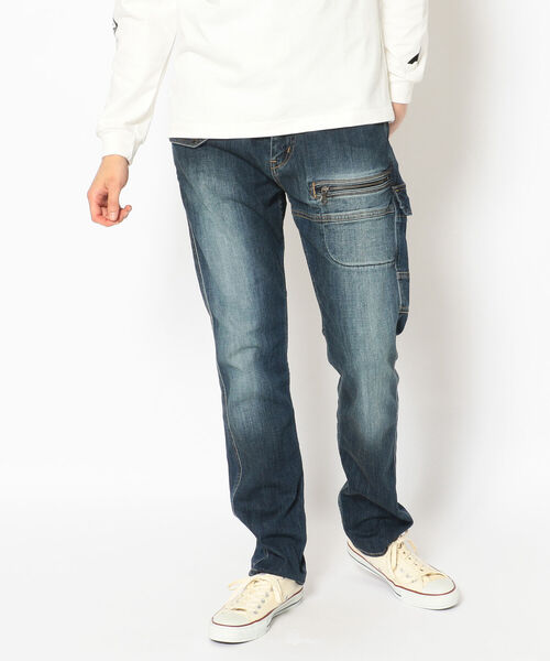 AVIREX（アヴィレックス）の「【直営店限定】ストレッチ デニム パンツ / STRETCH DENIM PANTS / アヴィレックス / AVIREX（デニムパンツ・メンズ・ライトインディゴブルー/ブルー系その他/ワンウォッシュ・SMALL/MEDIUM/LARGE/X-LARGE/XX-LARGE）」の2枚目の写真