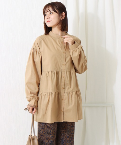 libelle more（リベル モア）の「2WAYティアードシャツブラウス（シャツ/ブラウス・レディース・オフホワイト/ライトグレー/ベージュ・M/L）」の5枚目の写真