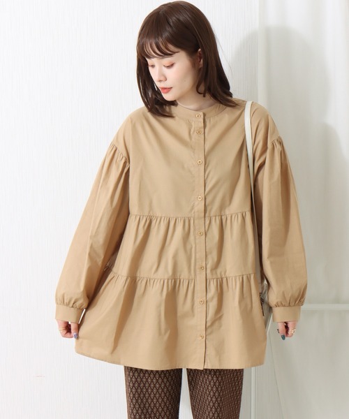 libelle more（リベル モア）の「2WAYティアードシャツブラウス（シャツ/ブラウス・レディース・オフホワイト/ライトグレー/ベージュ・M/L）」の7枚目の写真