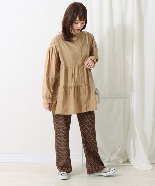 libelle more（リベル モア）の「2WAYティアードシャツブラウス（シャツ/ブラウス・レディース・オフホワイト/ライトグレー/ベージュ・M/L）」の10枚目の写真