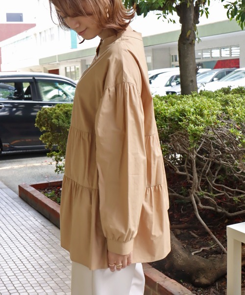 libelle more（リベル モア）の「2WAYティアードシャツブラウス（シャツ/ブラウス・レディース・オフホワイト/ライトグレー/ベージュ・M/L）」の14枚目の写真