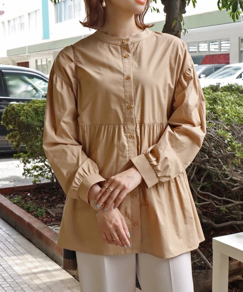 libelle more（リベル モア）の「2WAYティアードシャツブラウス（シャツ/ブラウス・レディース・オフホワイト/ライトグレー/ベージュ・M/L）」の13枚目の写真