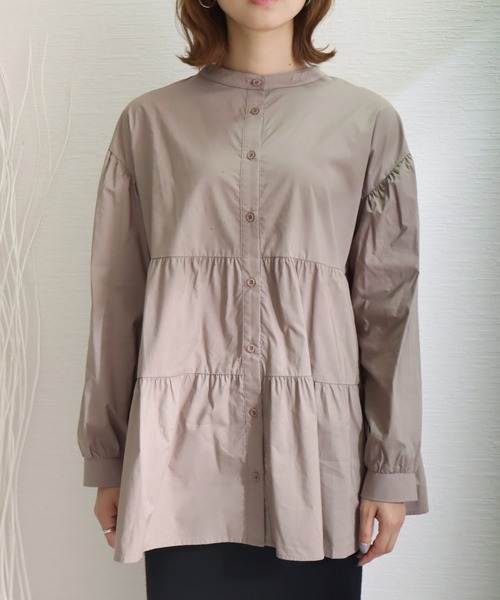 libelle more（リベル モア）の「2WAYティアードシャツブラウス（シャツ/ブラウス・レディース・オフホワイト/ライトグレー/ベージュ・M/L）」の20枚目の写真