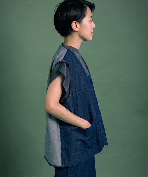 Uiscel（ユイセル）の「Uiscel　撥水デニムマルチベスト（ベスト・メンズ・ワンウォッシュ・ONE）」の4枚目の写真