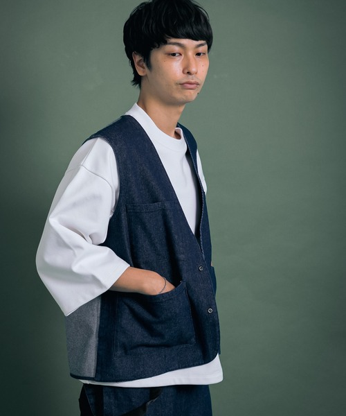 Uiscel（ユイセル）の「Uiscel　撥水デニムマルチベスト（ベスト・メンズ・ワンウォッシュ・ONE）」の8枚目の写真