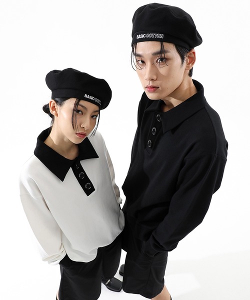 BASIC COTTON（ベーシックコットン）の「A'GEM/9 × .kom『BASIC COTTON/ベーシックコットン』BASIC beret/ベレー帽（ハンチング/ベレー帽・レディース・ブラック・FREE）」の2枚目の写真