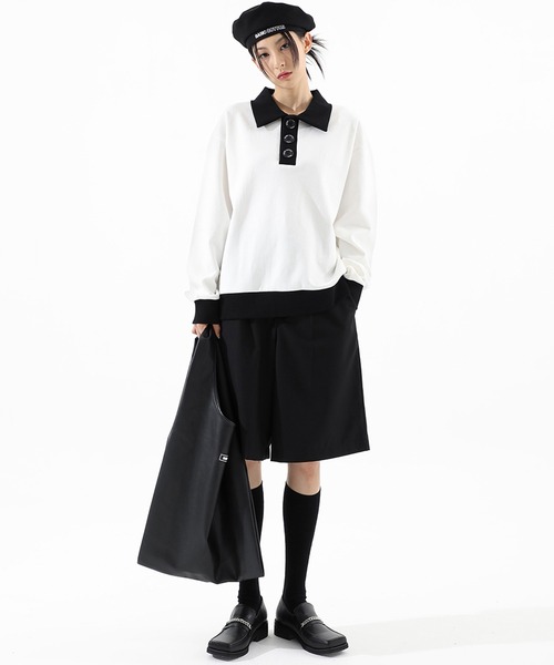 BASIC COTTON（ベーシックコットン）の「A'GEM/9 × .kom『BASIC COTTON/ベーシックコットン』BASIC beret/ベレー帽（ハンチング/ベレー帽・レディース・ブラック・FREE）」の3枚目の写真
