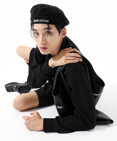 BASIC COTTON（ベーシックコットン）の「A'GEM/9 × .kom『BASIC COTTON/ベーシックコットン』BASIC beret/ベレー帽（ハンチング/ベレー帽・レディース・ブラック・FREE）」の7枚目の写真