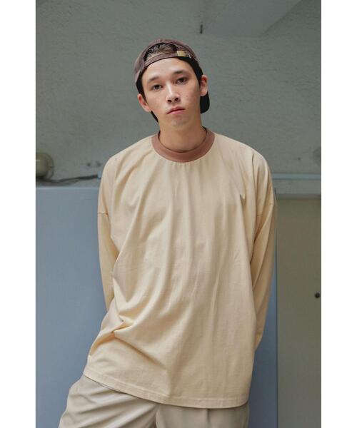 green label relaxing（グリーンレーベルリラクシング）の「【WEB限定】【別注】＜DISCUS ATHLETIC×GLR/ -or＞レイヤー 長袖 Tシャツ（Tシャツ/カットソー・メンズ・ホワイト/ネイビー/ライラック/ベージュ・S/L/M/XL）」の3枚目の写真