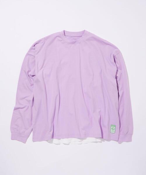 green label relaxing（グリーンレーベルリラクシング）の「【WEB限定】【別注】＜DISCUS ATHLETIC×GLR/ -or＞レイヤー 長袖 Tシャツ（Tシャツ/カットソー・メンズ・ホワイト/ネイビー/ライラック/ベージュ・S/L/M/XL）」の4枚目の写真