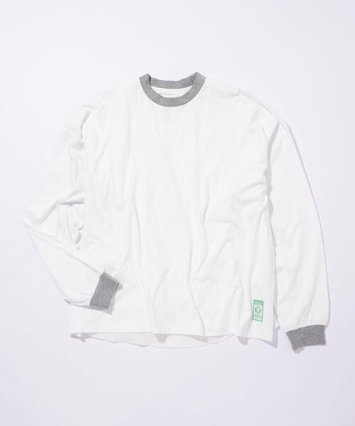 green label relaxing（グリーンレーベルリラクシング）の「【WEB限定】【別注】＜DISCUS ATHLETIC×GLR/ -or＞レイヤー 長袖 Tシャツ（Tシャツ/カットソー・メンズ・ホワイト/ネイビー/ライラック/ベージュ・S/L/M/XL）」の2枚目の写真