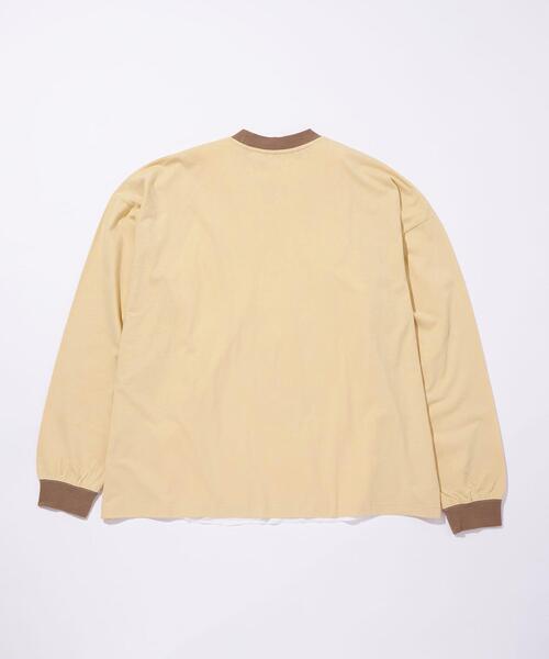 green label relaxing（グリーンレーベルリラクシング）の「【WEB限定】【別注】＜DISCUS ATHLETIC×GLR/ -or＞レイヤー 長袖 Tシャツ（Tシャツ/カットソー・メンズ・ホワイト/ネイビー/ライラック/ベージュ・S/L/M/XL）」の12枚目の写真