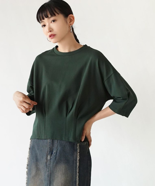zootie（ズーティー）の「ダンボールニット［ボックスタックプルオーバー］（Tシャツ/カットソー・レディース・ブラック/ライトベージュ/ブラウン/ライトグリーン/ライトグレー/アイボリー/グリーン・M/L）」の14枚目の写真