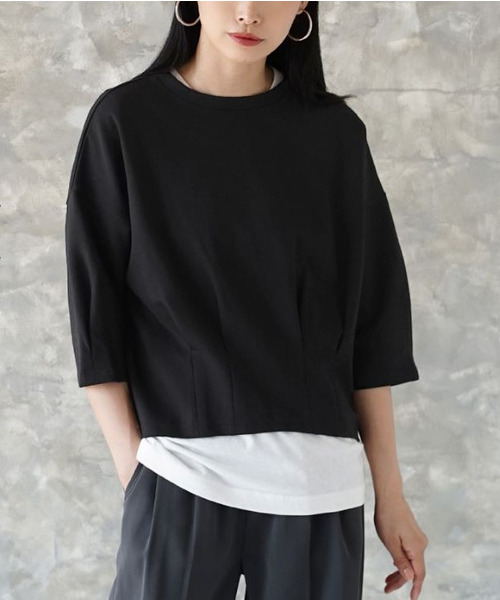 zootie（ズーティー）の「ダンボールニット［ボックスタックプルオーバー］（Tシャツ/カットソー・レディース・ブラック/ライトベージュ/ブラウン/ライトグリーン/ライトグレー/アイボリー/グリーン・M/L）」の17枚目の写真