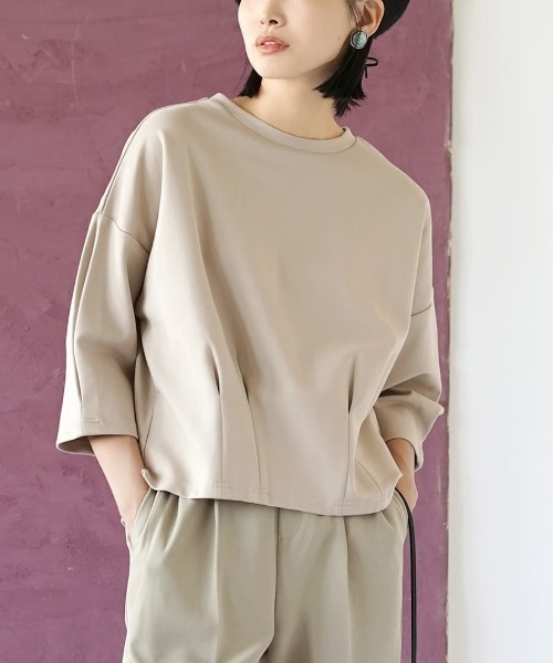 zootie（ズーティー）の「ダンボールニット［ボックスタックプルオーバー］（Tシャツ/カットソー・レディース・ブラック/ライトベージュ/ブラウン/ライトグリーン/ライトグレー/アイボリー/グリーン・M/L）」の5枚目の写真