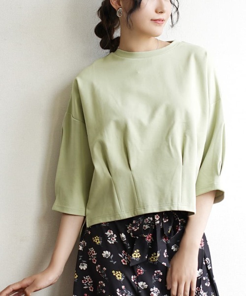 zootie（ズーティー）の「ダンボールニット［ボックスタックプルオーバー］（Tシャツ/カットソー・レディース・ブラック/ライトベージュ/ブラウン/ライトグリーン/ライトグレー/アイボリー/グリーン・M/L）」の7枚目の写真