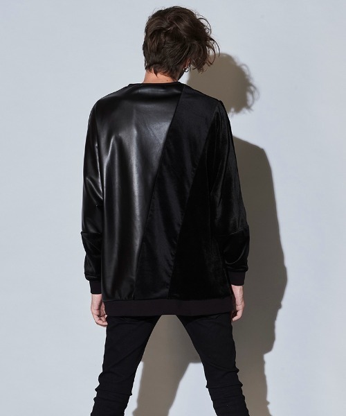 NO ID.(ノーアイディ)の「mlt3578- エコファー切替ドルマンスリーブC-N-プルオーバ-(Tシャツ/カットソー・メンズ・グレー/ベージュ/ブラック系その他/ブラック・ONE SIZE)」の14枚目の写真