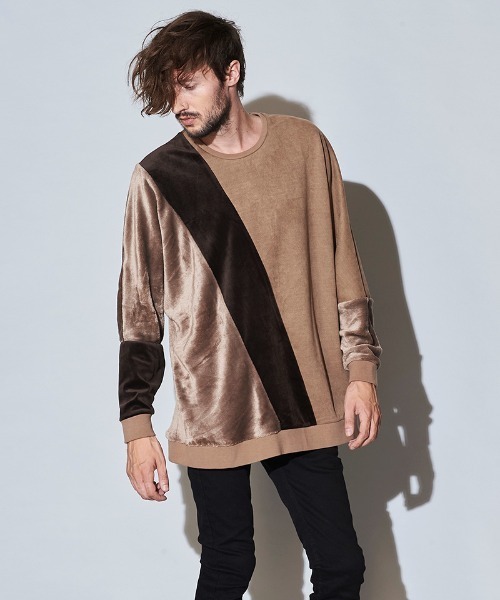 NO ID.(ノーアイディ)の「mlt3578- エコファー切替ドルマンスリーブC-N-プルオーバ-(Tシャツ/カットソー・メンズ・グレー/ベージュ/ブラック系その他/ブラック・ONE SIZE)」の17枚目の写真