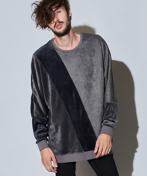 NO ID.(ノーアイディ)の「mlt3578- エコファー切替ドルマンスリーブC-N-プルオーバ-(Tシャツ/カットソー・メンズ・グレー/ベージュ/ブラック系その他/ブラック・ONE SIZE)」の20枚目の写真