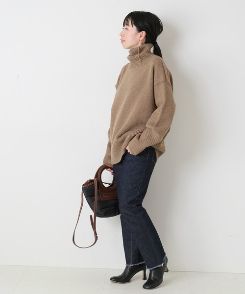 ISLAND TIDES（アイランドタイド）の「【ISLAND TIDES/アイランドタイド】ラムズウールタートルネック：ニット◆（ニット/セーター・レディース・ブラック/グレー/ベージュ/レッド・34）」の19枚目の写真