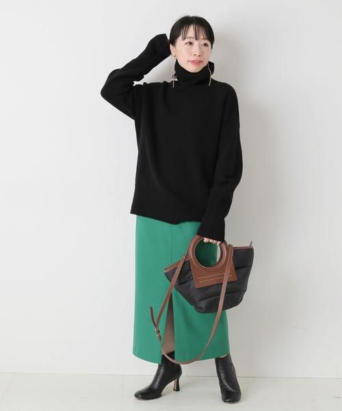 ISLAND TIDES（アイランドタイド）の「【ISLAND TIDES/アイランドタイド】ラムズウールタートルネック：ニット◆（ニット/セーター・レディース・ブラック/グレー/ベージュ/レッド・34）」の6枚目の写真