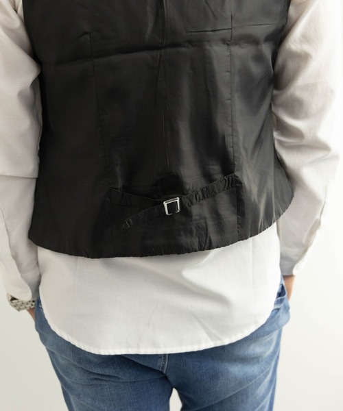 NYLAUS(ナイラス)の「ジャガード 格子柄 ベスト(ベスト・メンズ・ブラック×グレー/ネイビー×ホワイト・M/LL/L)」の5枚目の写真