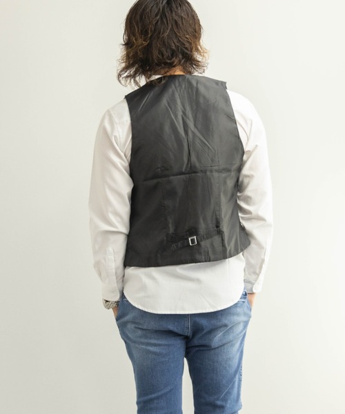 NYLAUS(ナイラス)の「ジャガード 格子柄 ベスト(ベスト・メンズ・ブラック×グレー/ネイビー×ホワイト・M/LL/L)」の18枚目の写真